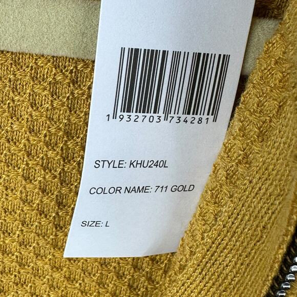 Paul Frederick Half Zip Sweater Mens Large Silk Cotton Cashmere Pullover Mustard - Picture 6 of 8